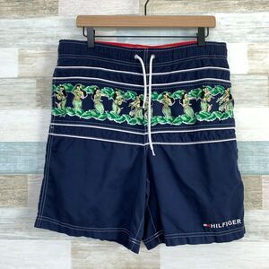 Tommy Hilfiger Hula Dancer Girls Swim Trunks Shorts Blue Hawaii Mens Small
